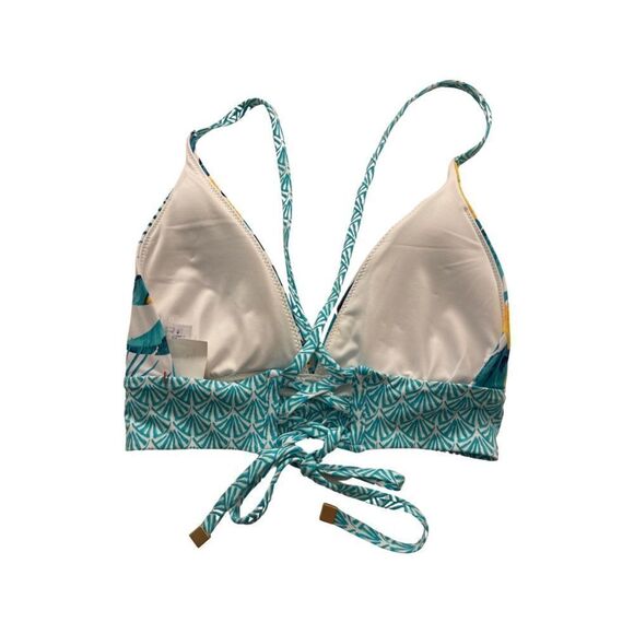 Land’s End Women’s Push-Up Triangle Banded Bikini Tropics Top • Small • NWT - Picture 3 of 5